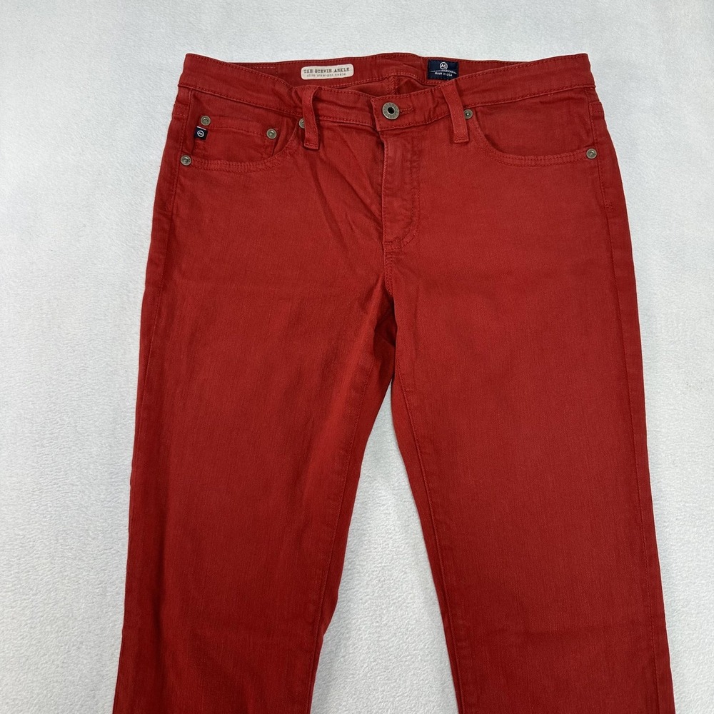 AG Adriano Goldschmied Jeans Womens 29 R Red The Stevie Ankle Slim Straight USA